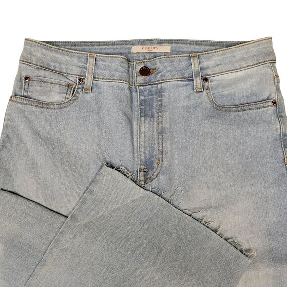 Fidelity Denim Katie Crop High Flare Crop Jeans Size 30 Dahlia Blue NWT $258 - Picture 11 of 15
